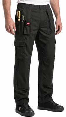Produktbild von Lee Cooper LCPNT206 Arbeitskleidung Herren Multi Pocket Pflegeleicht Strapazierfähige Kniepolstertaschen Sicherheit Arbeit Cargohose, Schwarz, 34W/31L