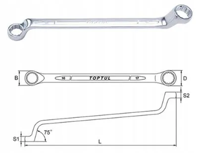 Produktbild von Toptul Ringschlüssel metrisch 12x13 mm gekröpft