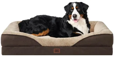 Obrázok produktu pre Ortopedická psia posteľ so 4 bočnicami, rozmer 132x104 cm, hnedá