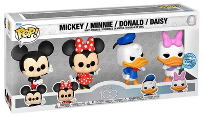 Immagine prodotto di Funko POP! Disney, collezione "100 Anni", confezione da 4 figure in vinile: Topolino, Minnie, Paperino e Paperina – Edizione esclusiva