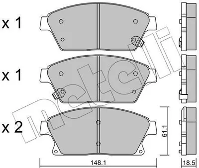 Produktbild von METELLI Bremsbeläge Satz Vorne Bremsklötze für OPEL Mokka / Mokka X (J13) 22-0839-0
