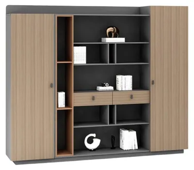 Obrázek produktu pro Moderní dřevěná kancelářská skříňka na dokumenty, designové hnědé kancelářské vybavení