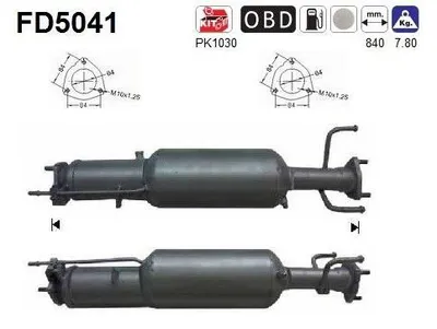 Produktbild von AS FD5041 Dieselpartikelfilter Rußpartikelfilter DPF für OPEL ANTARA Abgasanlage Diesel