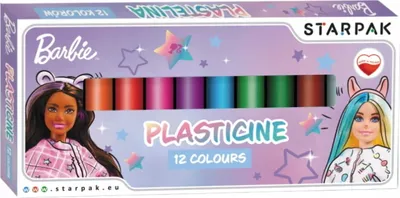 Immagine prodotto di Plastilina scuola Barbie 12 colori intensi riutilizzabili