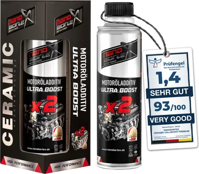 Produktbild von NanoBorTeX Ceramic Ultra-Boost Premium Keramik Motoröladditiv Verschleißschutz Motorölzusatz Hochleistungs Additiv für alle Öle geeignet 300ml
