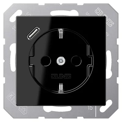 Image de Jung Prise de courant CEBEC avec USB type C A1520-18CSW (A1520-18CSW)