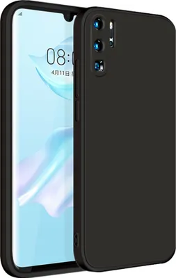 Produktbild von Huawei P30 Pro Hülle, LaimTop Slim Liquid Silikon Gel Gummi Schutzhülle für Huawei P30 Pro Schwarz