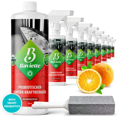 Produktbild von Baviette Sanitär-Kraftreiniger 500 ml Konzentrat – mit Mikroorganismen für Bad & WC, für professionelle Reinigung in Praxis, Labor & Großbetrieben