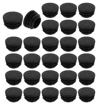 Obrázek produktu pro 28 kusů kulatých krytek, černé zaslepovací uzávěry pro trubky o průměru 25 mm