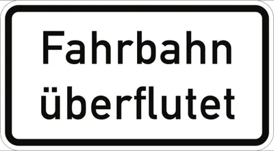 Produktbild von Verkehrsschild VZ2014, Fahrbahn überflutet, Alu, RA1, 600x330 mm