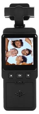 Produktbild von WLAN-Actionkamera mit tragbarem, um 360 Grad drehbarem Objektiv, 1080p HD, Nachtsichtfunktion, DV-Camcorder für Vlogging, Outdoor-Sport, Radfahren und Reisen
