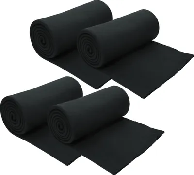 Produktbild von Betz 4 Stück Luxus Fleecedecken 130x170 cm Kuscheldecken  Farbe schwarz
