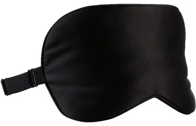 Produktbild von Schlafmaske aus Seide, leichtes Material, verstellbare Augenmaske für Reisen und Zuhause, Augenmaske mit Gummiband, schwarz
