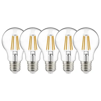 Produktbild von 5 x LightMe LED Filament Leuchtmittel Birne A60 4W = 40W E27 klar 470lm warmweiß 2700K 320°