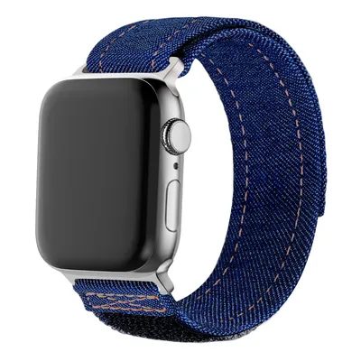 Produktbild von Bandz Nylon-Armband „Denim“ mit Klettverschluss – passend für Apple Watch (blau)