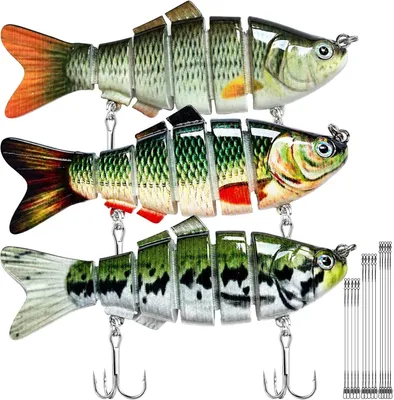 Obrázok produktu pre Jerkbait 3 kusy, 15 cm až 30 cm, viacstĺpový plávajúci, s háčikmi, pre šťuku