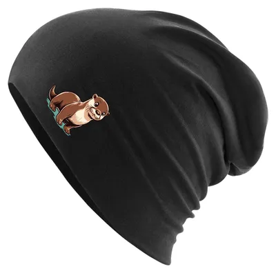Produktbild von Huuraa Beanie Otter Comic Black One Size Baumwolle und Elasthan Mütze Geschenkidee