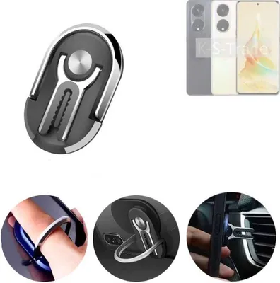 Produktbild von K-S-Trade 3in1 Smartphone-Ring Handy-Ring kompatibel mit Oppo Reno8 T Fingerhalterung  Handyring Tischständer Lüftungsgitter-Halterung Tisch