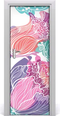 Produktbild von Tulup Türaufkleber 75x205 cm Dekorative Aufkleber Selbstklebend Wasserdichte Tapete Abnehmbar Schlafzimmer Wohnzimmer Wohnkultur - Blumenmuster