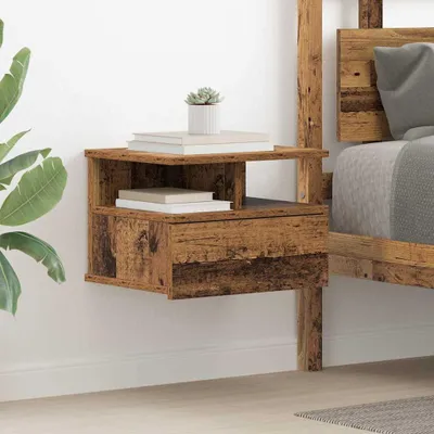 Imagen del producto de vidaXL Mesita de noche flotante de madera reciclada, 40 x 31 x 28 cm, material de madera