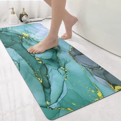 Produktbild von Ibenzoa® Mikrofaser-Badematte 43 x 110 cm – saugstark, schnell trocknend, rutschfeste Unterseite, maschinenwaschbar