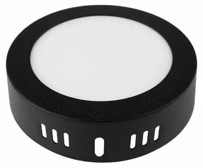 Zdjęcie produktu dla Reflektor spot LED Downlight czarny 6W Neutralna biel 360lm tworzywo sztuczne wym:2,7x11x11cm IP20 Ecolight