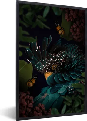 Produktbild von MuchoWow® Gerahmtes Poster Kakadu - Vogel - Dschungel 20x30 cm - Poster mit Schwarzem Bilderrahmen Wandposter Rahmen Foto Bilder - Drucken - Bilder Poster im Rahmen