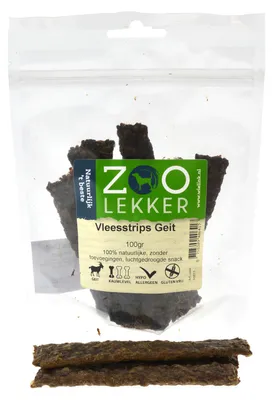 Productafbeelding van Zoolekker Vleesstrips 100 gram Geit