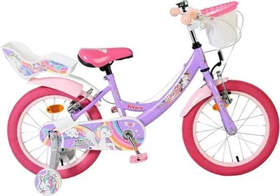Produktbild von Volare Unicorn Kinderfahrrad - Mädchen - 16 Zoll - Lila - Zwei Handbremsen