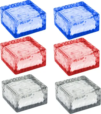 Produktbild von 6er Set LED Solarleuchten in Form von Eiswürfeln zur Dekoration