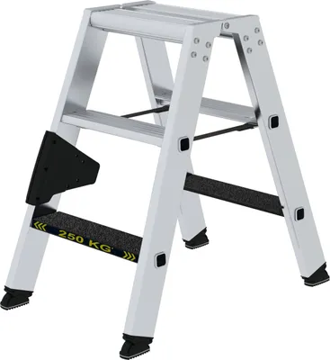 Produktbild von Stufen-Stehleiter 250 kg beidseitig begehbar mit clip-step R13 2x3 Stufen