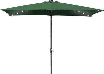 Produktbild von Hengda Sonnenschirm Rechteckig,Kurbel Knickbar Eisen Balkonschirm Marktschirm,neigbar,2 x 3m,LED,Grün