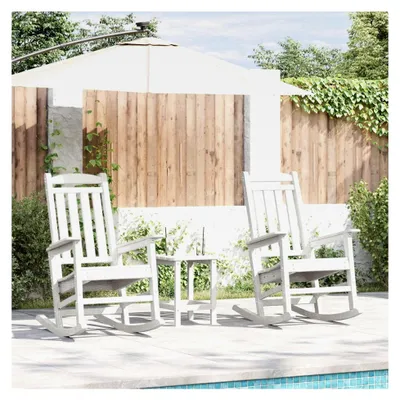 Produktbild von Garten-Schaukelstuhl, 2 Stück, weiß, 70 x 92 x 107,5 cm, HDPE