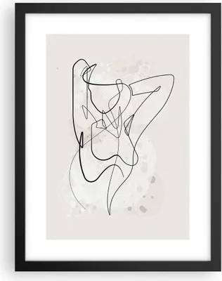 Produktbild von Gerahmtes Poster - Schwarzer Rahmen - Linie Frau Linie - 30x40 cm - Wand Bild - Wanddeko - Wandbilder - Kunstposter - Wandposter - Bilderrahmen - Bilder - Kunstdruck - Wanddekoration - P2BPA30x40-5119