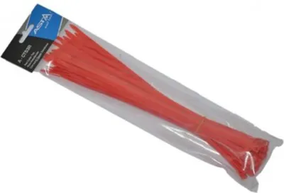 Immagine prodotto di Set 50 fascette elettricista, fascette plastica, resistenti alle temperature, resistenza alla rottura per gestione dei cavi elettrici, fili, giardinaggio, 5 x 300 mm, rosso