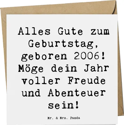 Produktbild von Mr. & Mrs. Panda Grußkarte Spruch 2006 Geburtstag - Weiß - Geschenk, Alter, Erinnerungen, Jubiläum, Glückwunschkarte, Geburtstagsfeier, doppelkarte, Happy Birthday