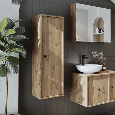 Produktbild von Roomart GUSTO-II-120 Badmöbel Hochschrank 35 cm breit, Eiche