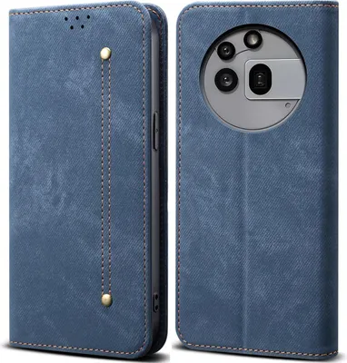 Image de Etui pour Nothing Phone 3a Pro, étui portefeuille en cuir avec fermeture magnétique et support bleu
