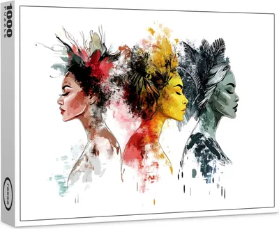 Produktbild von raxxa Premium-Puzzle "Aquarellporträt Frauen", 1000 Teile