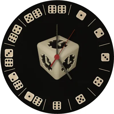 Produktbild von Würfelaugen Wanduhr aus MDF