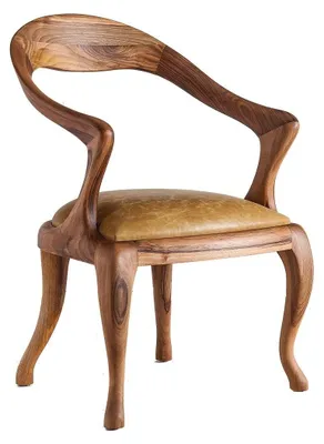 Immagine prodotto di Elegante poltrona in ecopelle marrone in stile moderno e minimalista