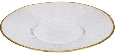 Produktbild von Flacher Speiseteller aus Glas, gold, 28 cm