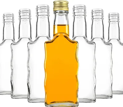 Produktbild von Set mit 50 Flaschen 500ml, Leere Glasflaschen, Wellenförmige Flaschen, Glasflaschen Zum Befüllen, eleganter und moderner Look von Glasflaschen, Hochwertiges Glas