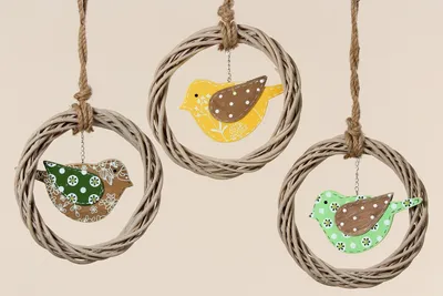 Produktbild von Türkranz Weide Holz Vogel Hängen Ø 21 cm Stückpreis
