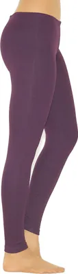 Produktbild von Thermo Leggings leggins Hose lang aus Baumwolle Fleece warm dick weich dunkellila S