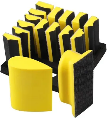 Produktbild von Famanu Hand-Schleifblock-Set mit 16 Formen für Holzbearbeitung