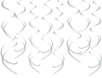 Zdjęcie produktu dla 8 Srebrne spirale dekoracyjne Swirl