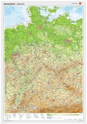 Produktbild von Posterkarten Geographie: Deutschland: physisch