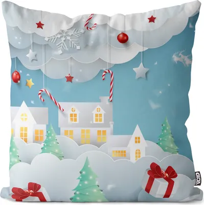 Produktbild von VOID Weihnacht Stadt Winter Kissenbezug Kissenhülle Sofakissen Kissen Deko Outdoor-Kissen Dekokissen