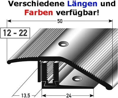 Produktbild von PROVISTON Anpassungsprofil 50 x 12 - 22 x 900 mm Höhenausgleichsprofil Aluminium eloxiert